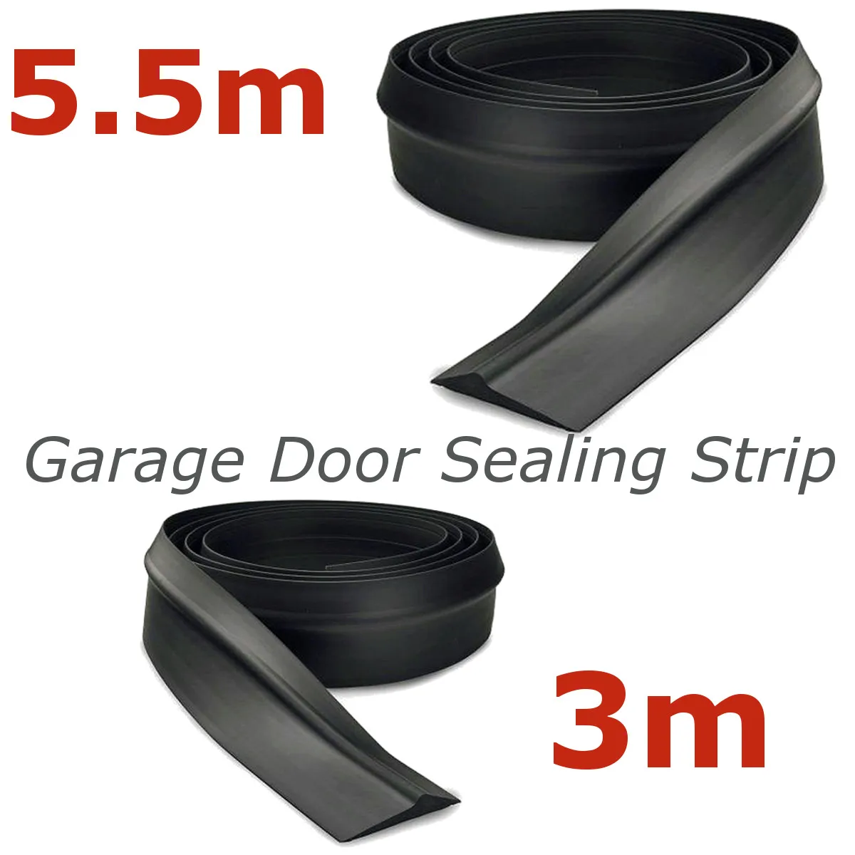3 5 5m Garage Door Bottom Seal Weather Stripping Rubber Seal Strip Electric Door Bottom Seal Water Smoke Noise Seal Bumper Strip