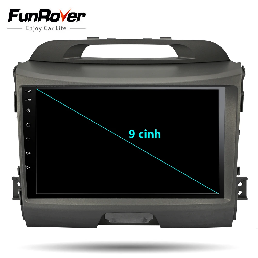 FUNROVER Radio de coche reproductor de DVD Multimedia Android8.0 2din navegación para KIA Sportage 2011-2015 grabadora estéreo Gps WIFI