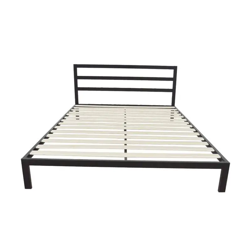 

Square Horizontal Bar Head Of Bed Iron Bed Queen Size Black Single Iron Bed Shelf Household Items