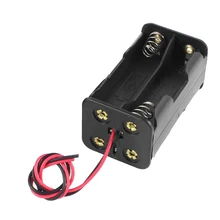 2 Pcs Dual Layers Black Plastic 4 x AA 6V Battery Holder Case Wired