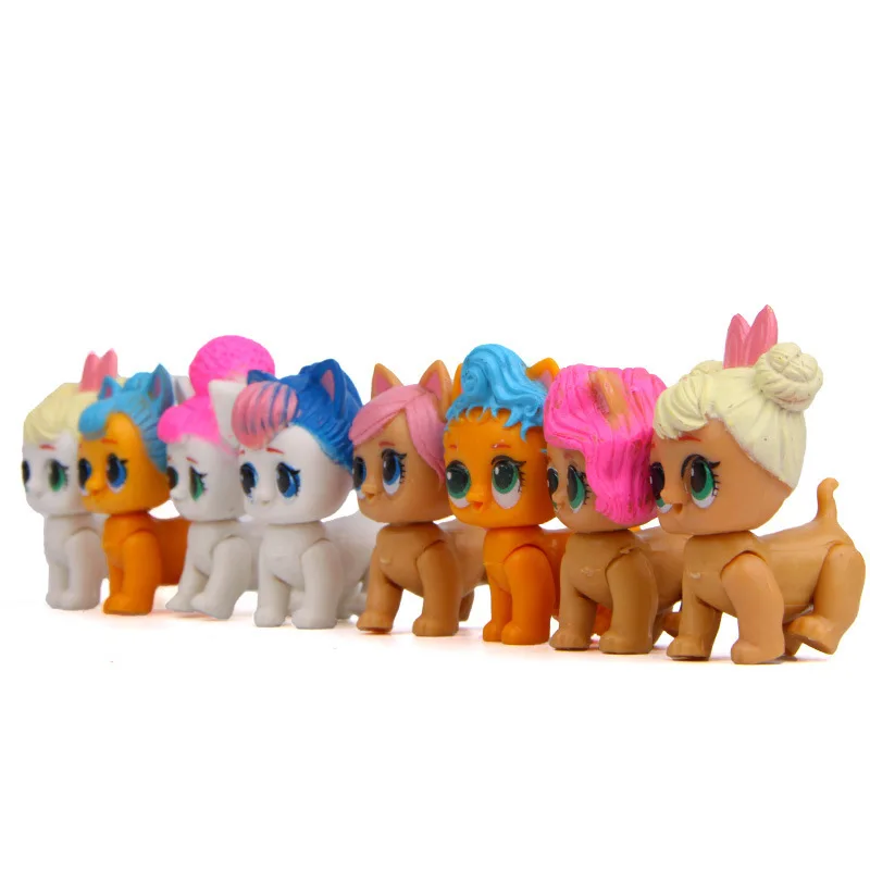 8pcs lol Pony Unicorn Serie Pets DOLL Action Figures Model Toy Bag Little Pet Shop Mini Toy Animal Cat Dog Toys For Children