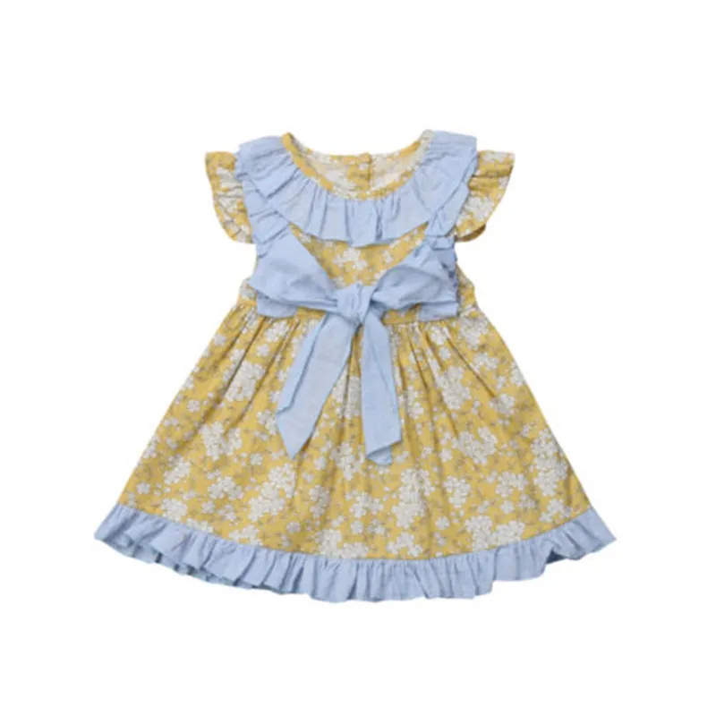 Pricess Cute Bow Dress Infant Toddler Baby Girls Short Sleeve Floral ...