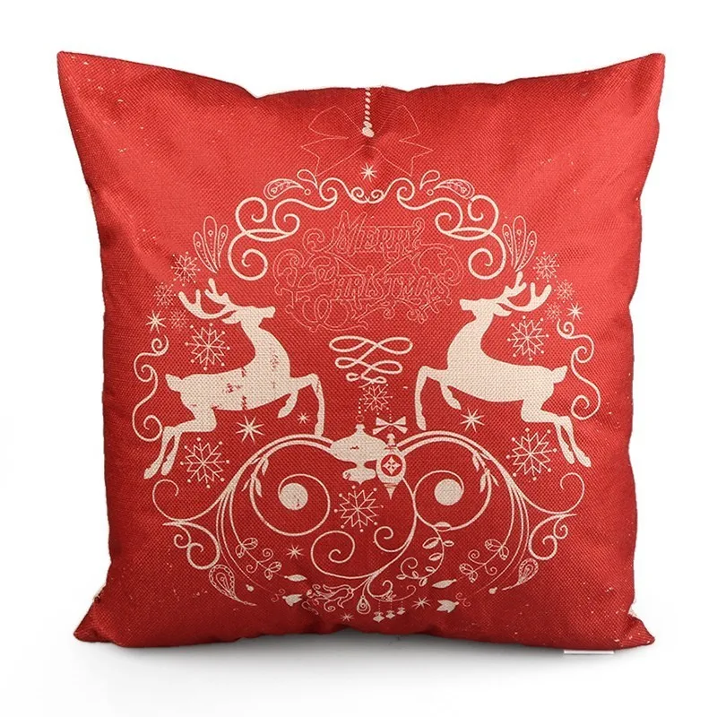 

Decoration Pillowcase Throw Pillow Cover Comfortable Cushions Linen Fabric Simple Christmas Style No Fading Easy To Clean