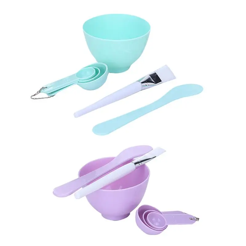 

4 In 1 Facial Mask Bowl Set DIY Mask Mixing Measuring Spong With Stick Brush Set Face Beauty Cosmetics Makeup Tools For Women