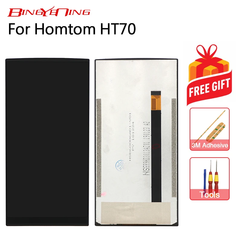 

BingYeNing New Original For Homtom HT70 Touch Screen+LCD Display Assembly Replacement .Android 7.0 Phone