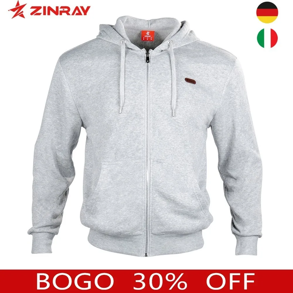 

ZINRAY Sport Running Jackets Men Hoodie With Zipper Windproof Winter Cotton Sportswear Training Outdoor Gym Fitness Plus Sizes
