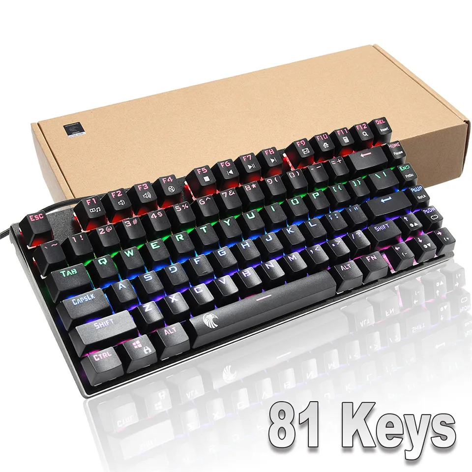 

Mechanical Keyboard 9 RGB Backlight Programmable Anti-ghosting Wried Keyboards 104 keys Game Keyboard Blue Swith for Gamer