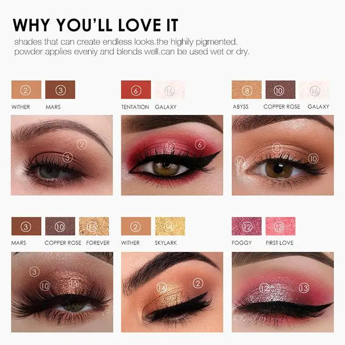 1 шт. палитра теней для век Косметика с бриллиантовым блеском Metallic16Colors