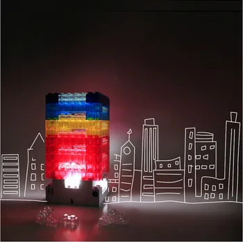 

DIY 7 colours LED light rainbow building blocks Office building model sleep lamp decorative Brick lamp toy child kids baby gift