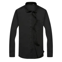 Формальные мужские рубашки с длинным рукавом черные синие белые рубашки мужские большие размеры S-7XL мужские рубашки
