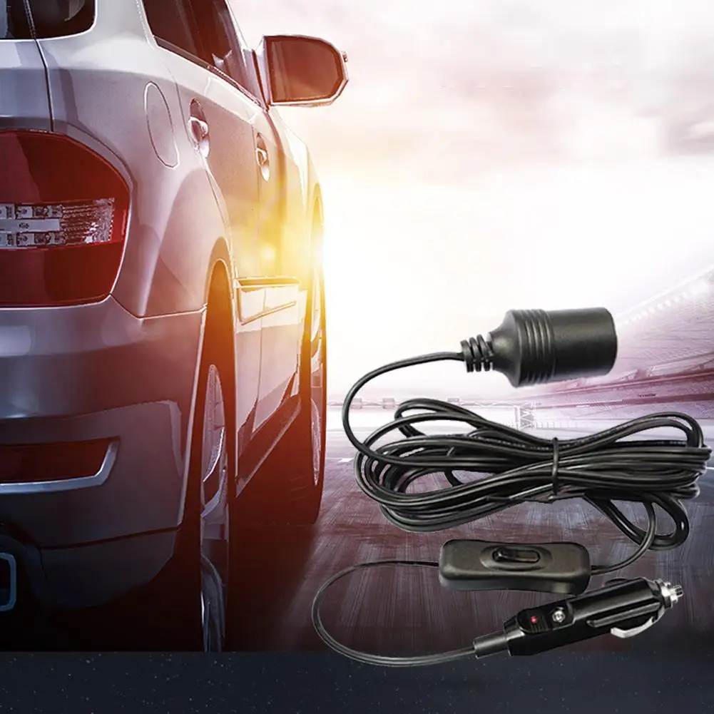 

Car Cigarette Lighter Extension Line Cable Car Electrical Accessories with switch Car Refrigerator Accessories 3M/9.84FT