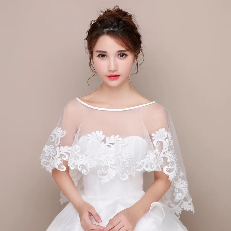 

New bride shawl wedding epaulet cape over the head of a thin thin sun cape