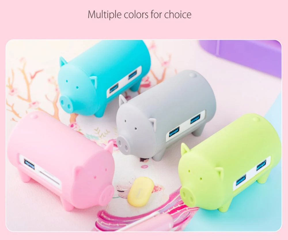 

3 Port USB Hub 3.0 Litte Pig USB with TF SD Card Reader For Notebook Tablet Laptop Computer Support OTG function Charging HUB