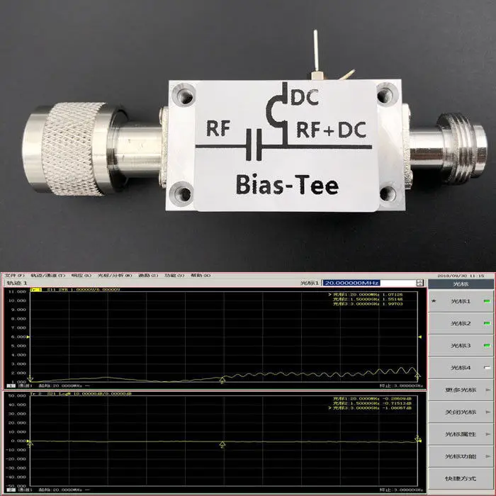 RF Biaser Bias Tee 10MHz-6000MHz 6GHz широкополосный питатель Blocker изолятор N Head F/ HAM radio RTL SDR LNA