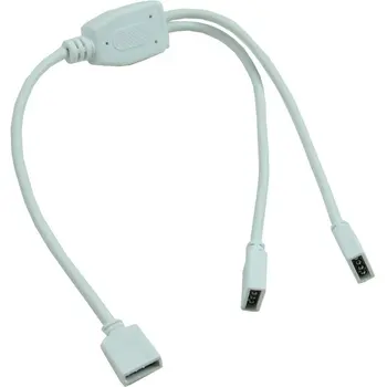 

1 to 2 Ports Female Connection Cable For LED RGB Strip + 3 Free 4 Pin Connector White