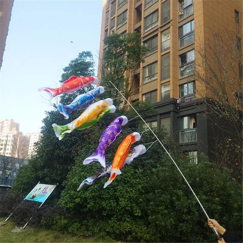 3D горячее тиснение карпа баннер 70/100 см Koi Nobori Carp Wind Socks Koinobori красочная рыба флаг