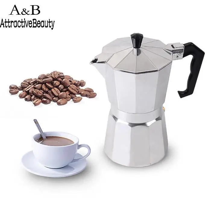 

Stovetop Coffee Maker Aluminum Mocha Espresso Percolator Pot Coffee Maker Mocha Pot 100ML, 150ML, 300ML, 450ML, 600ML