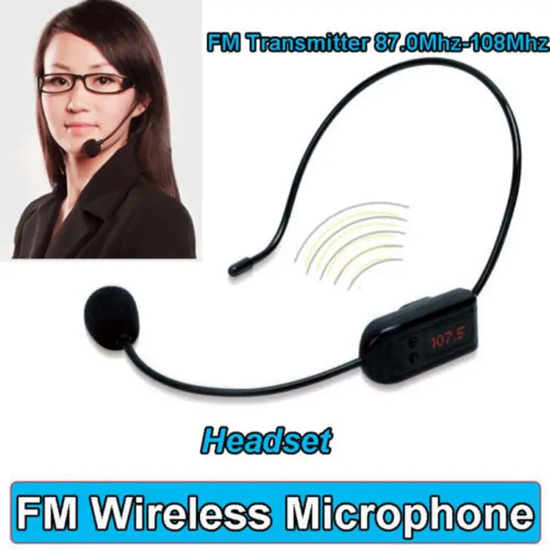  FM Wireless Microphone Headset for Loudspeaker/ teaching/sales promotion/meetings/tour guide L3EF P - 32972398265