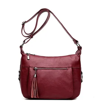 

2019 Female Messenger Bag Vintage Crossbody Bag For Women Leather Shoulder Bags Tassel Handbags Luxury Designer Sac Femme New