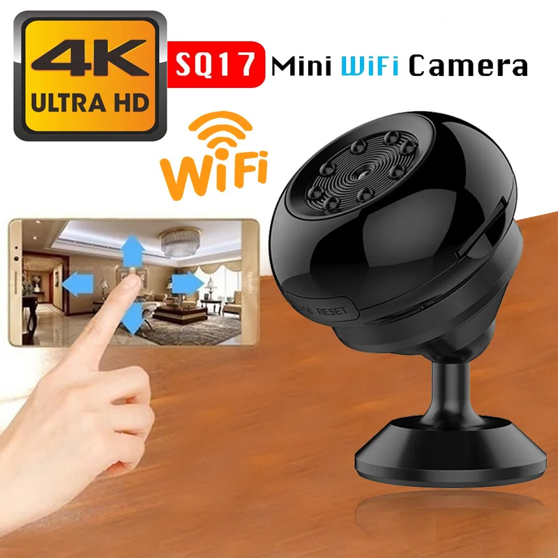 SQ17 Mini Wifi IP Camera HD 1080P Video Camcorder 4K Camera Night Vision Wireless Magnetic Camera Wifi Mini Camcorder