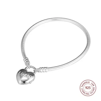 

FANDOLA You Are Loved Heart Padlock Bracelets & Bangles 925 Sterling Silver Charms Bracelets for Women Sterling-Silver-Jewelry