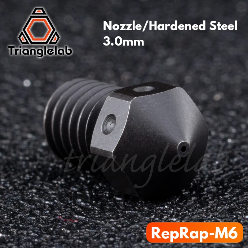 

trianglelab Hardened Steel RepRap M6 Nozzle 0.4/3.0MM V6 Nozzle for printing PEI PEEK or Carbon fiber filament for E3D hotend