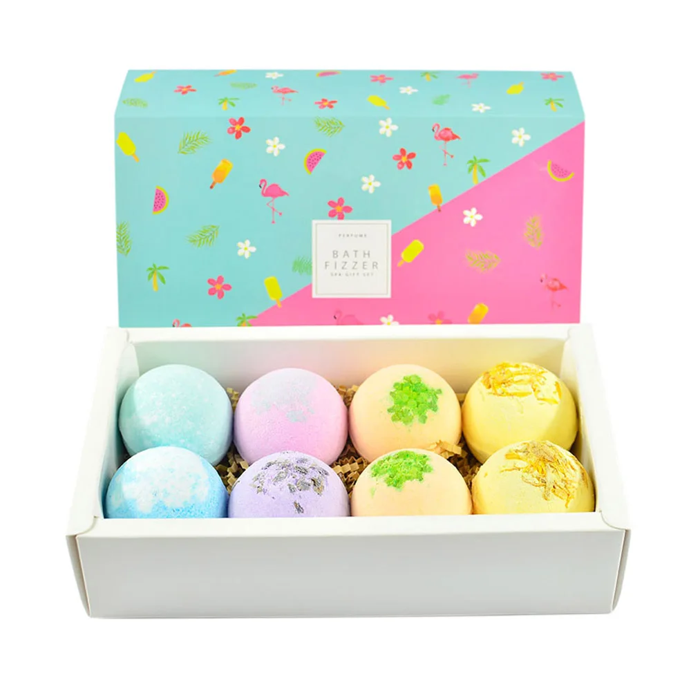 

8pcs/pack Bath Bombs Body Cleaner Multi-color Spa Essential Oils Bath Salts Kit Moisturizing Dry Skin & Deep Relaxation Gift