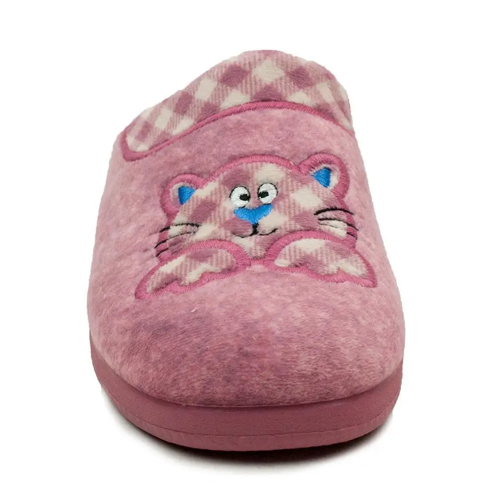 DEVALVERDE WOMAN TEXTILE SLIPPERS slipper TALON OPEN ROSE с изображением медведя|Тапочки| |