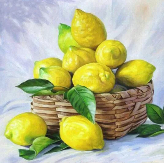 

Diamond Mosaic Fruit Square Diamond Painting Cross Stitch Pictures of Rhinestones Diamond Embroidery Lemon Kitchen Decoration