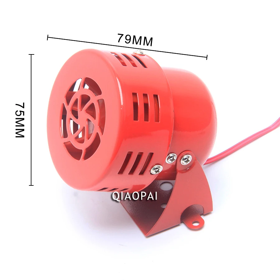 Universal 12V Car Driven Air horn Siren Speaker Raid Alarm Waring Tornado Siren Loud For 24V Truck Ship Train Red Horn Electric