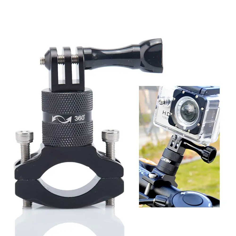 

Hot Aluminium Bike Handlebar Mount for GoPro 360 Degree Rotary Bicycle Rack Mount Holder for Garmin Xiaomi Action Cam Mounta