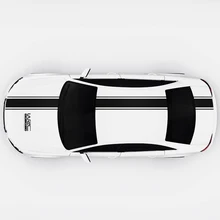 

Black Vinyl Car Covers Stripe Sticker Racing Sports For VW Ford Renault Decoration Accessories