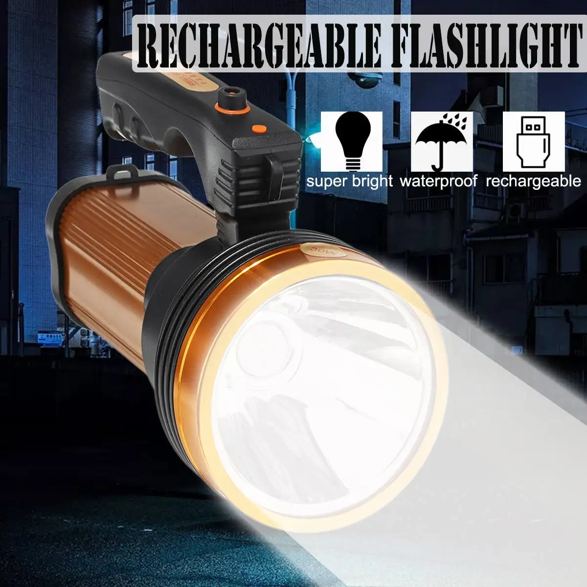 

LED Flashlight Linterna Torch USB 18650 Military Tactics Powerful Led Flashlight Lampe Super Bright Searchlight Spotlight