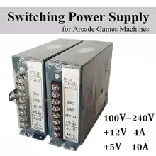 Универсальный Вход 100 V-240 V Выход 12 V+ 5 V 10A переключатель Питание Аркада Jamma для Jamma Multicade шкаф