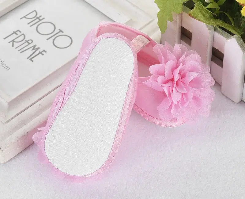 Newborn Infant Kids Baby Girls 0-18M Cribs Causal Shoes Flowers Cotton Slip On Soft Sole Shoes 2 Colors