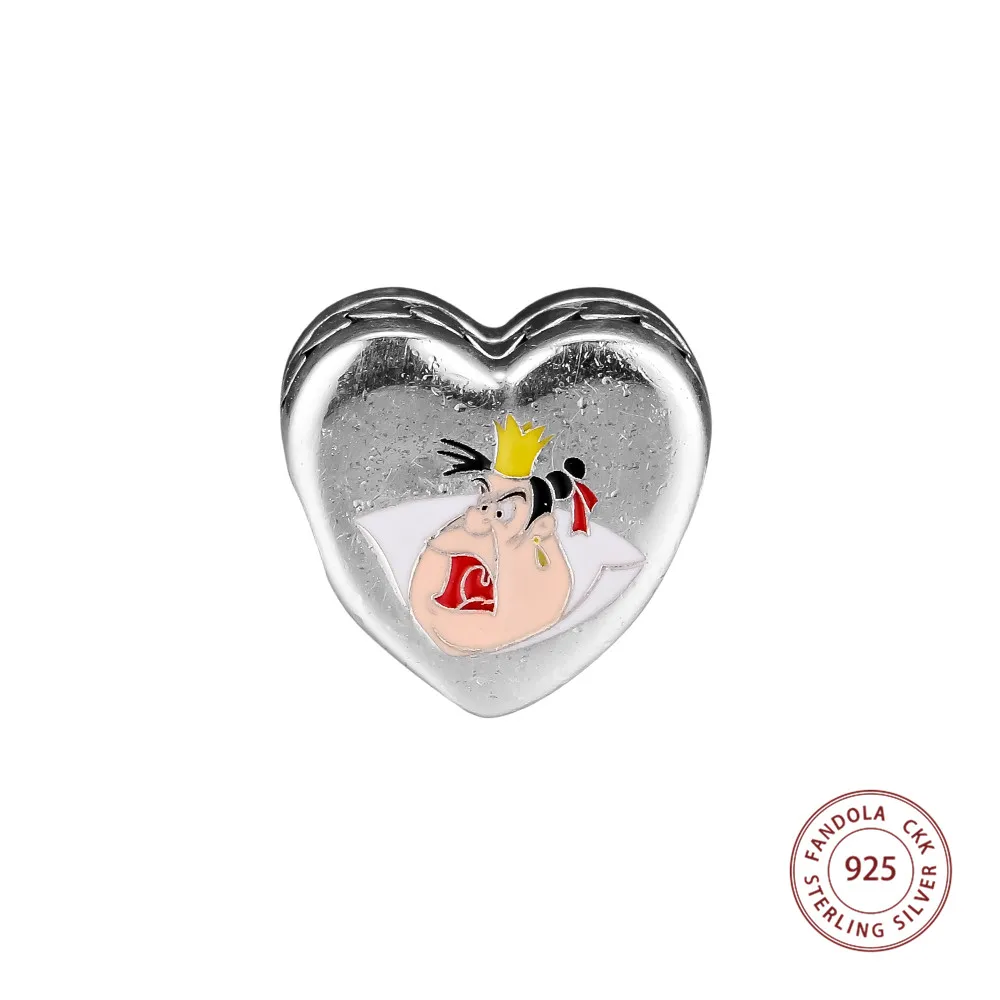 

100% 925 Sterling Silver Features Queen of Hearts Royal Badness Charm Beads Fits Original Bracelets DIY Jewelry Making kralen