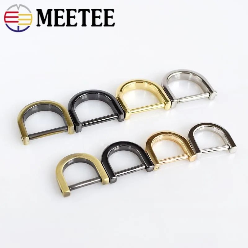 

4pcs Meetee 1.5/2cm Metal Alloy Bag Belt O D Ring Buckles Removable Screw Detachable for Handbag Clip Bag Parts Accessories H6-3