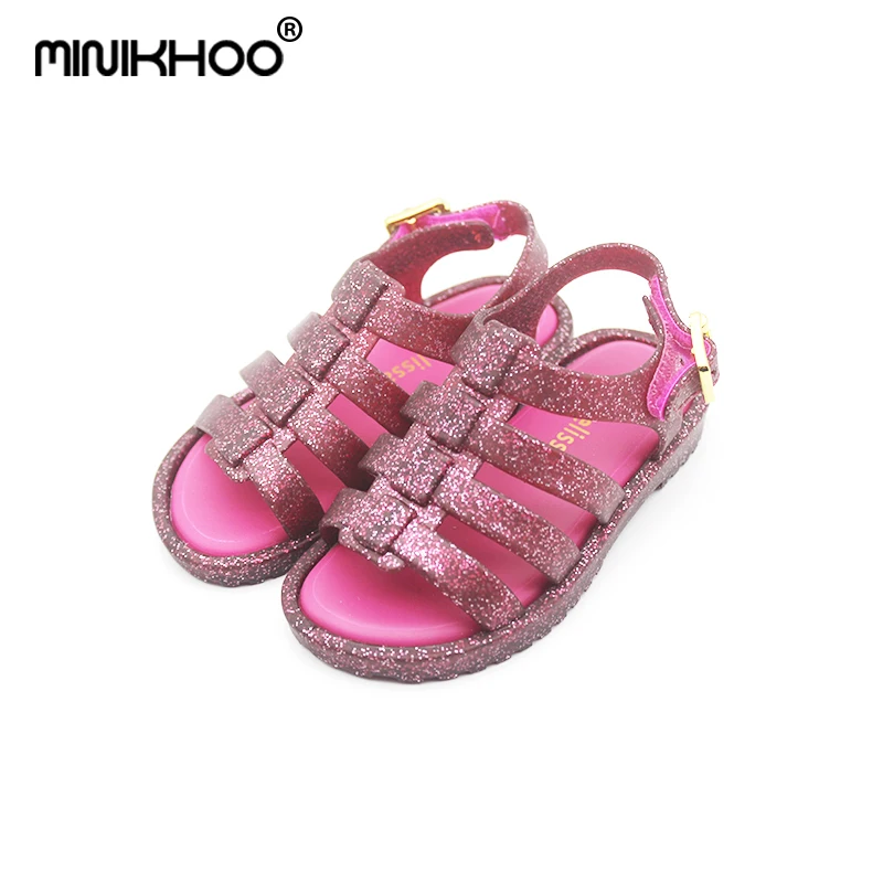 

Mini Melissa Girls Rome Sandals 2019 New Melissa Hollow Sandals Toddler Shoes 12.8cm-17.8cm Breathable Melissa Baby Sandals
