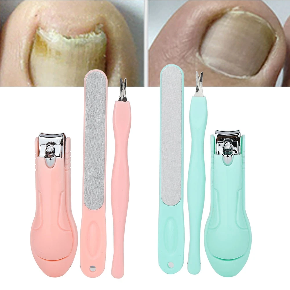 

3Pcs Stainless Steel Nail Clipper Nail File Set Toenail Trimmer Manicure Pedicure Tool