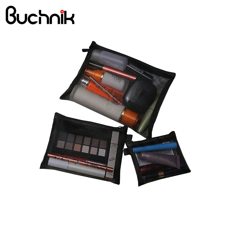 

3PCS/Set Travel Cosmetic Bags Women Zipper Make Up Transparent Makeup Case Organizer Storage Pouch Toiletry Beauty Wash Kit Pac