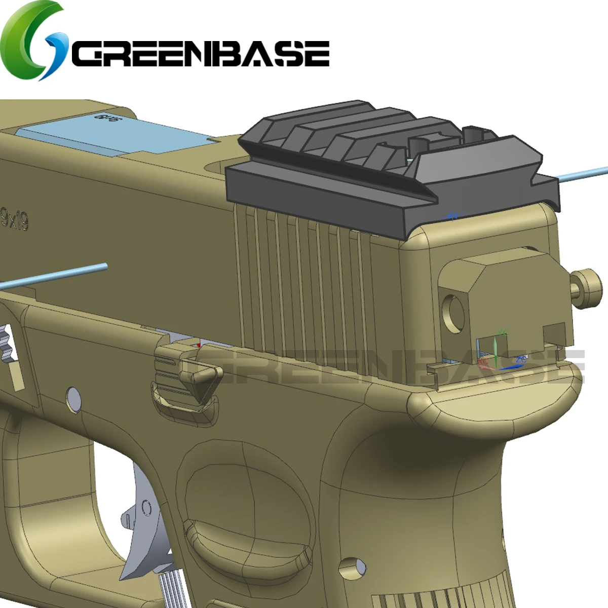 Монтажная пластина Glock GREENBASE для Пикатинни 17 19 22 23 26 27 34|Кронштейны и аксессуары