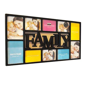 

Plastic Photo Frame 10 Slots Picture Frame With Capital Letters Of FAMILY For Wall Decoration Frames For Pictures 74x38cm