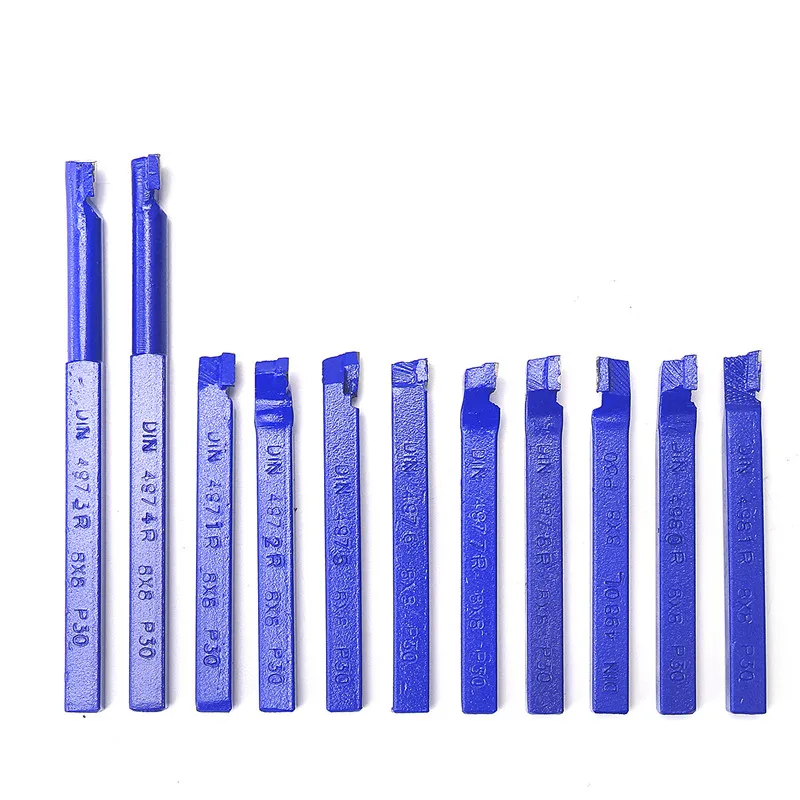 

11Pcs Lathe Tool Bit Carbied Tip Tipped Cutter Tool Bit Cutting Set for CNC Lathe Turning Tool Milling Cutter
