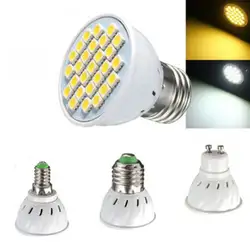 E14 E27 GU10 MR16 4 W светодиодный лампы SMD 5050 Чистый белый теплый белый Spot Lightt лампы 320LM AC110 AC220V