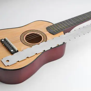 

Guitar Neck Notched Ruler Guitar Stainless Steel Fingerboard Ruler Fret Fingerboard Straight Edge Measuring Tool