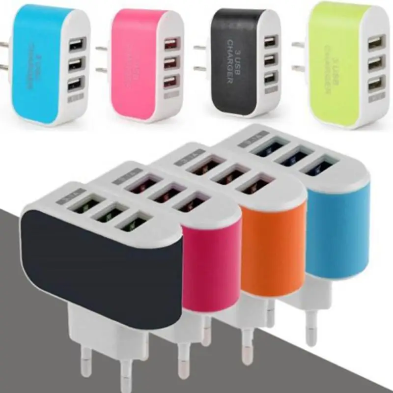 Зарядное устройство для телефона настенное зарядное многопортовое USB 3 порта