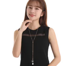 BYSPT ожерелья из искусственного жемчуга Ретро популярная винтажная подвеска в виде звезды со стразами длинное ожерелье ювелирные изделия для женщин