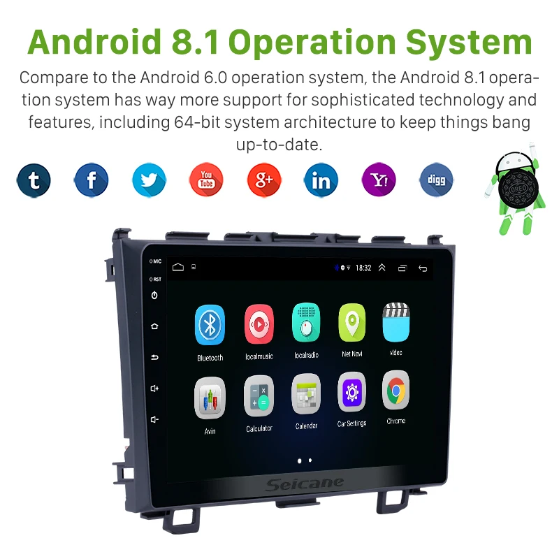 Продажа Seicane Android 8,1 2Din автомобиль радио GPS навигации для Honda CRV 2006 2007 2008 2009 2010 2011 мультимедийный плеер головное устройство