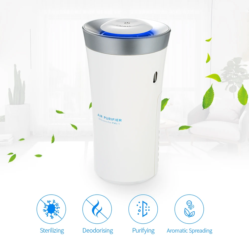 

Handy USB LED Air Purifier Mini Car Air Purifier Aroma Diffuser Portable Fresh Air Purifier for Home Car Office