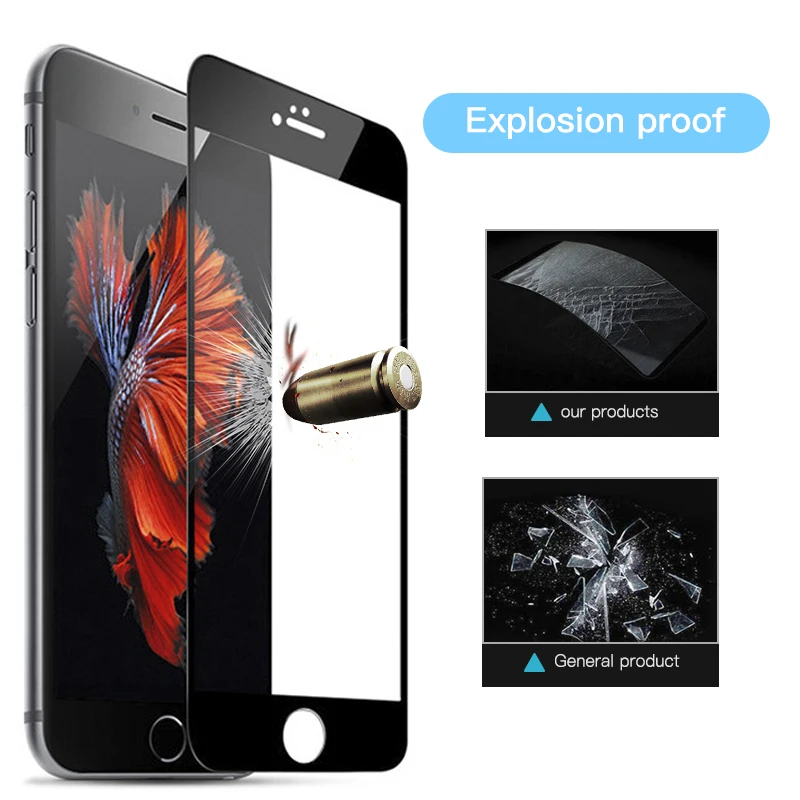 9H Закаленное стекло пленка для iPhone X 8 Plus полное покрытие 3D защита экрана из